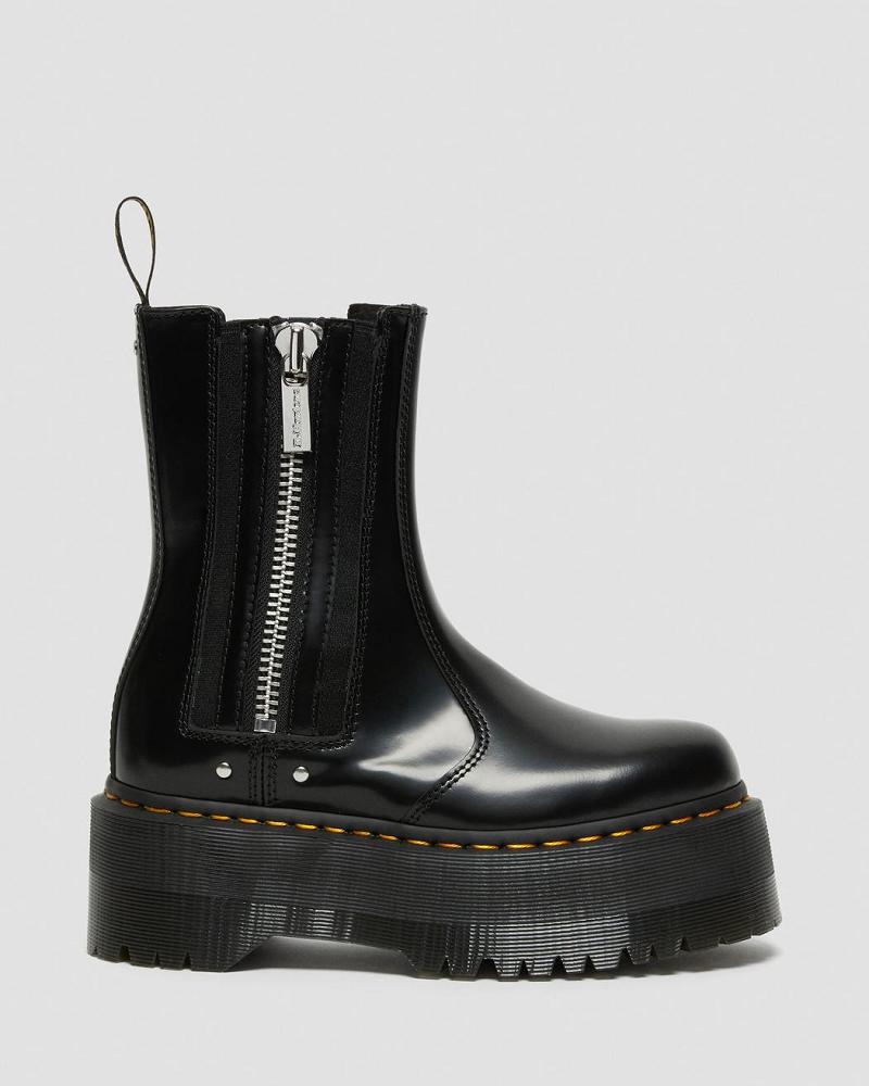 Botines Chelsea Dr Martens 2976 Max Cuero Plataforma Mujer Negros | MX 657YXF